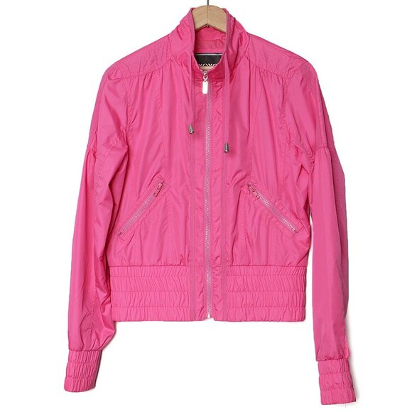 VINTAGE Y2K XOXO Hot Pink Bomber Jacket Windbreaker Retro Full Zip Barbiecore - Picture 13 of 13